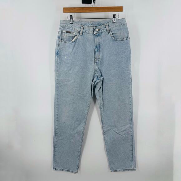 Vintage Calvin Klein Jeans Made in USA 100% Cotton High Rise Tapered Size 14 - Picture 1 of 12